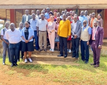 Group photo with District Leadership at council hall